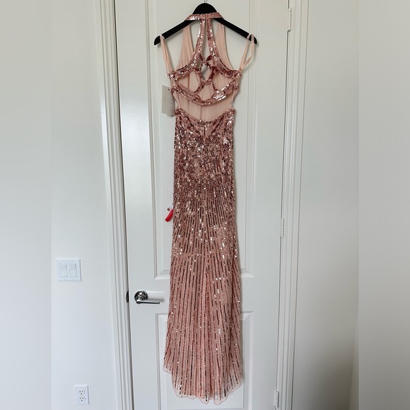 Mac Duggal | 5390 Sleeveless Sequin Embellished Cut Out Back Size 0 NEW PROM! - Picture 8 of 13